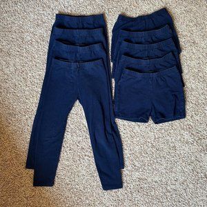 Children's Place Uniform Navy Leggings & Cartwheel Shorts (Lot of 9 pieces)